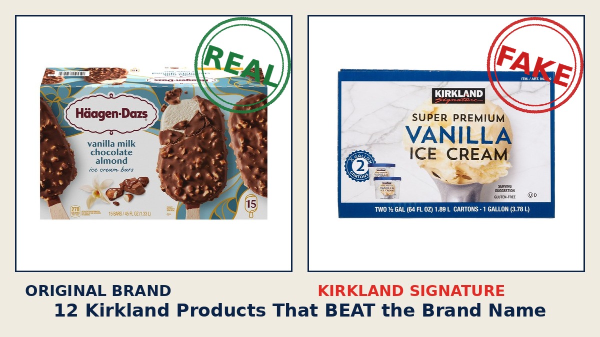 12 Kirkland Products That Beat the Brand Name - original vs Kirkland real vs fake hero
