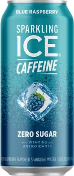 Sparkling Ice Blue Raspberry Plus Caffeine Sparkling Water, 16 fl oz Can, 1 ct