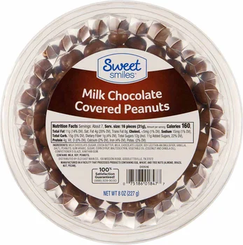 Sweet Smiles Milk Chocolate Covered Peanuts, 8 oz