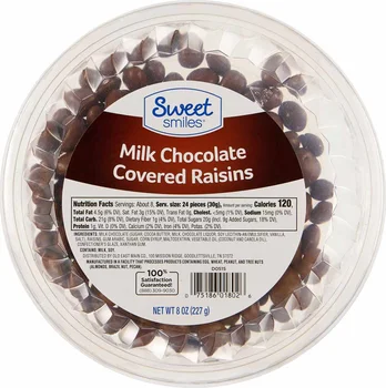 Sweet Smiles Milk Chocolate Covered Raisins, 8 oz