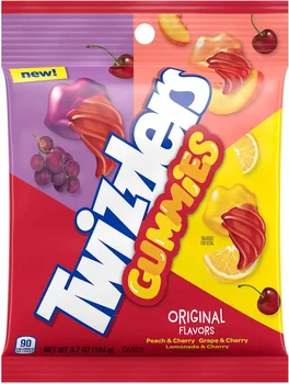 Twizzlers Gummies Assorted Fruit Flavored Chewy Candy, 3.7 oz