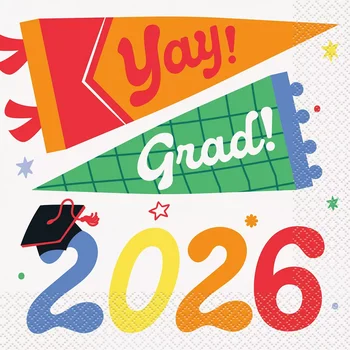 Unique Industries Class of 2026 Colorful Graduation Lunch Napkins