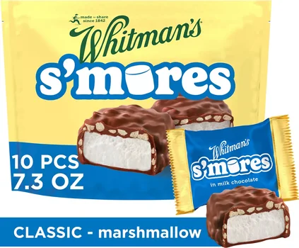 WHITMAN'S S'Mores Milk Chocolate Candy Classic Marshmallow, Bag 7.3 oz. (10 pieces)
