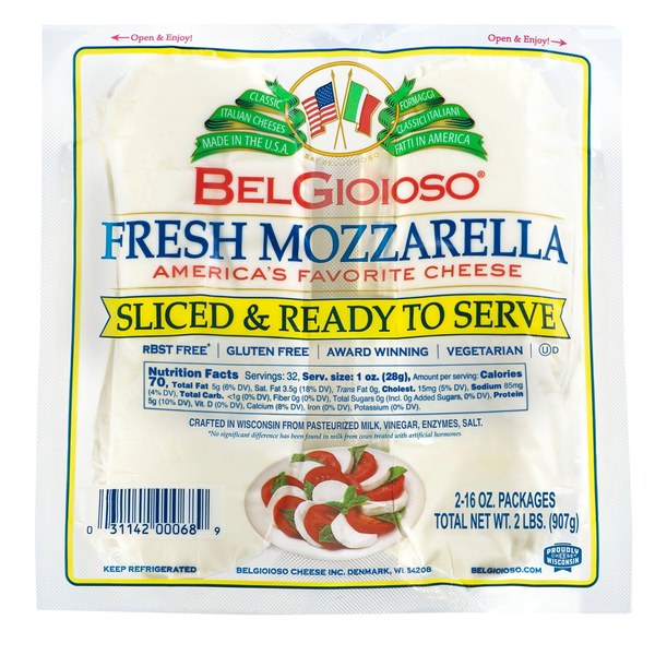 BelGioioso Pre-Sliced Fresh Mozzarella (2 × 16 oz) - Regular → $6.28