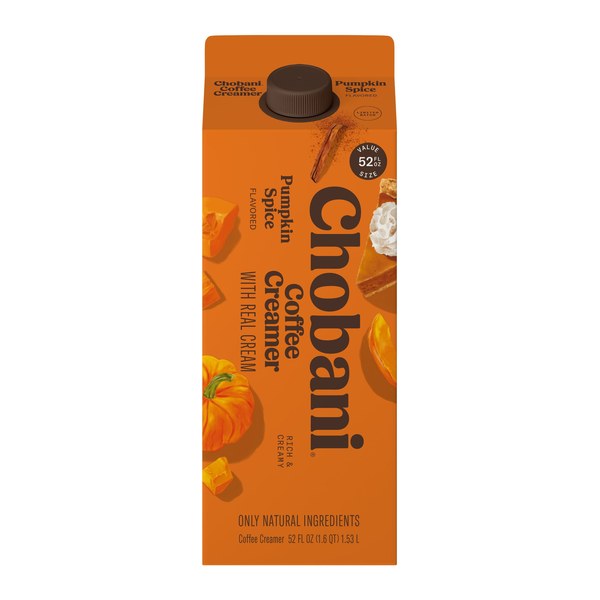 2. Chobani Pumpkin Spice Coffee Creamer, 52 oz. — $7.43