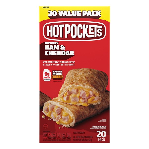 Hot Pockets Hickory Ham & Cheddar (20 ct) - Regular → $12.13