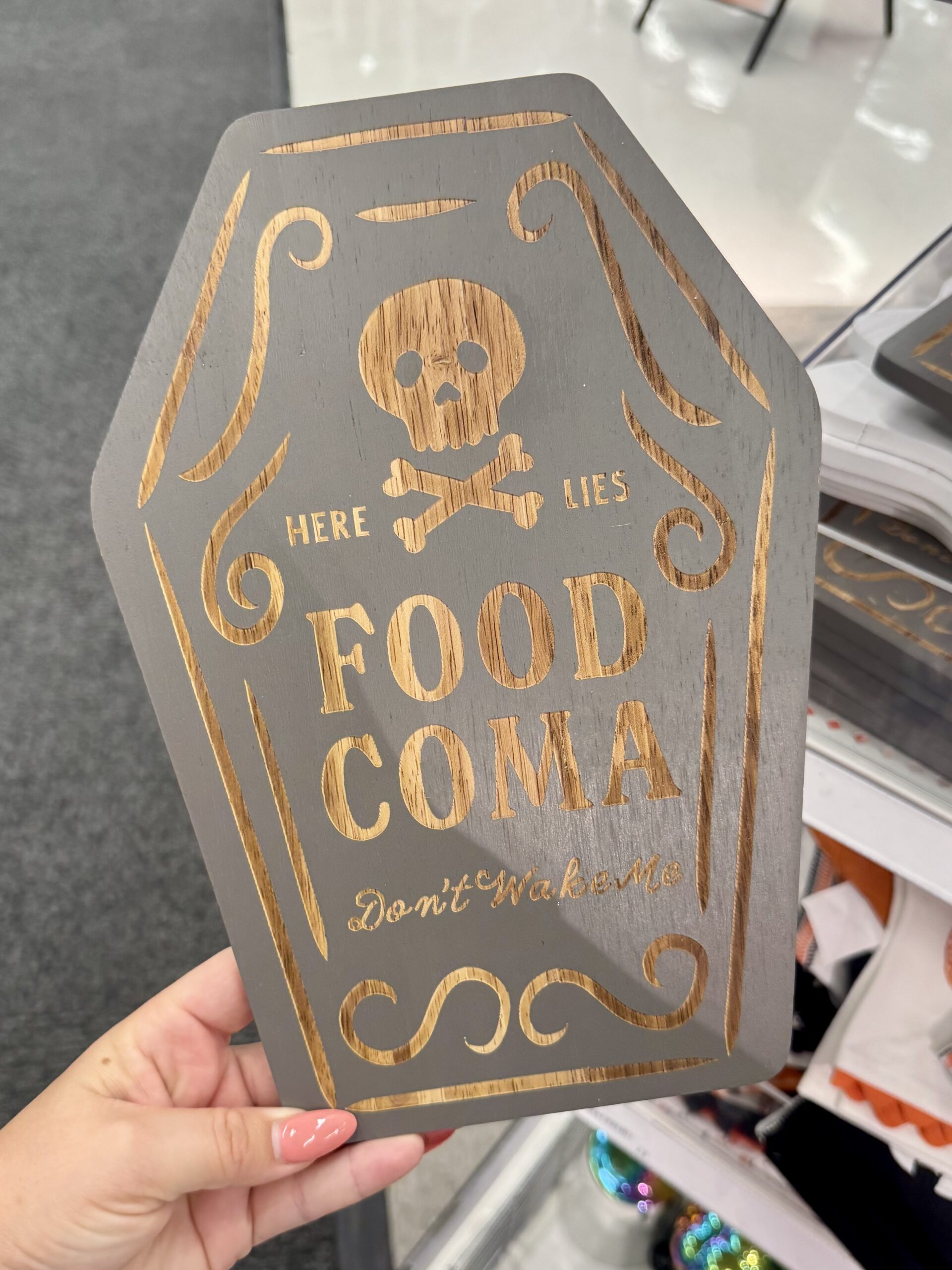 Food Coma Wooden Sign - in store