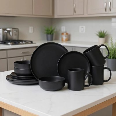 GreenElevate 12-Piece Stoneware Dinnerware Set With Mugs — $59.99