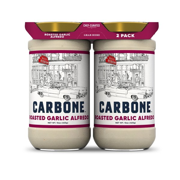 8. Carbone Roasted Garlic Alfredo Sauce, Two 30-oz. Jars — $11.98
