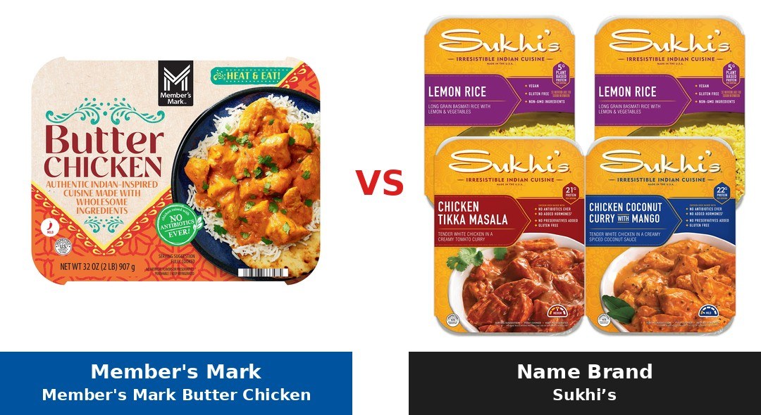 Member's Mark Butter Chicken (Member's Mark) vs Sukhi’s comparison
