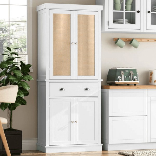 Homfa Tall Rattan Storage Cabinet — $119
