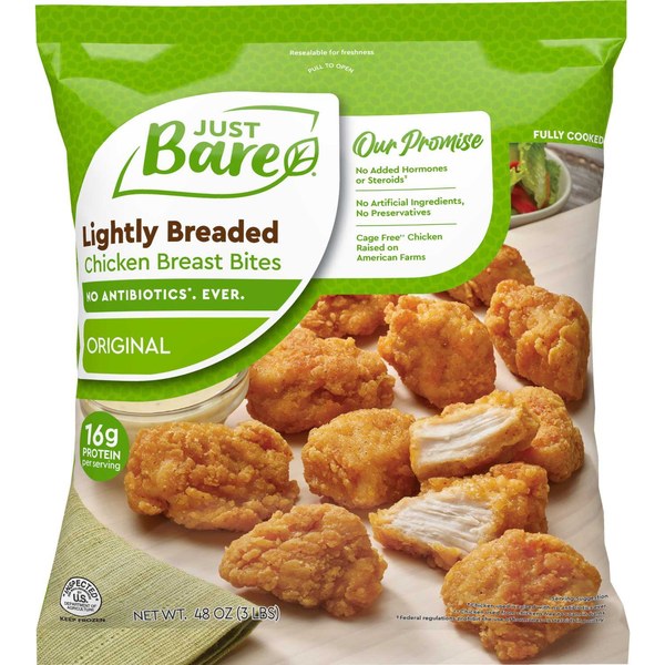 9. Just Bare Lightly Breaded Chicken Breast Bites