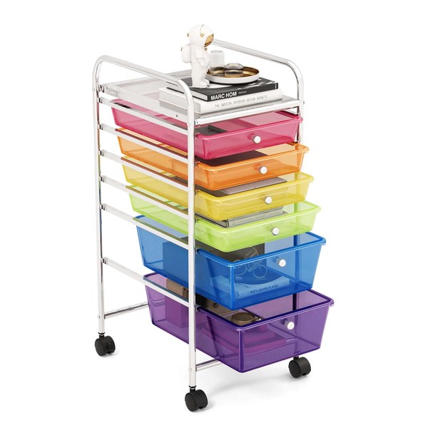 Costway 6-Drawer Rolling Storage Cart — $45
