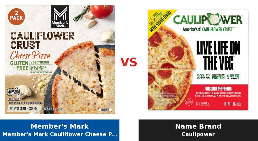 Member's Mark Cauliflower Cheese Pizza (Member's Mark) vs Caulipower comparison