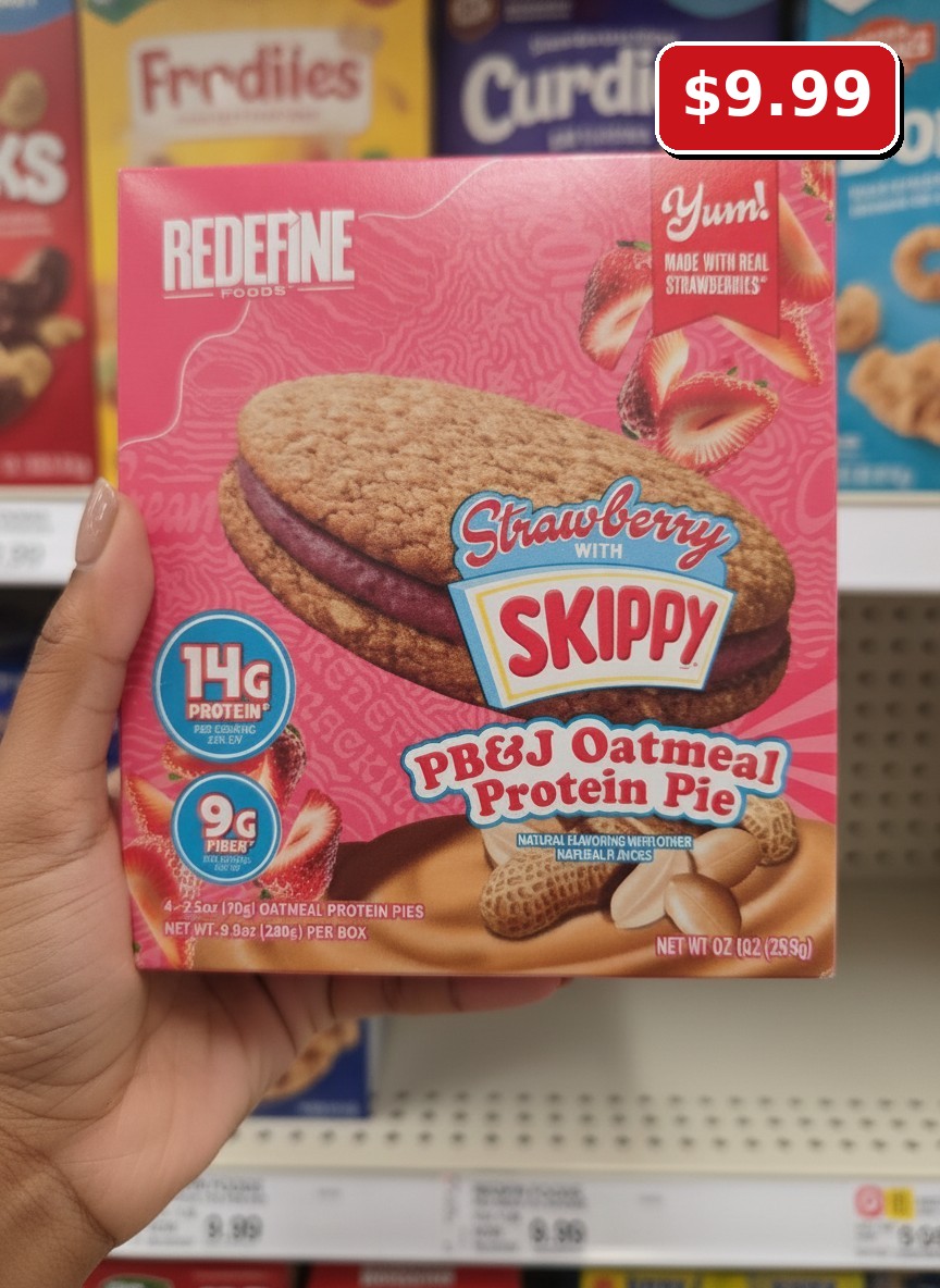 REDEFINE FOODS Strawberry with SKIPPY PB&J Oatmeal Protein Pie
