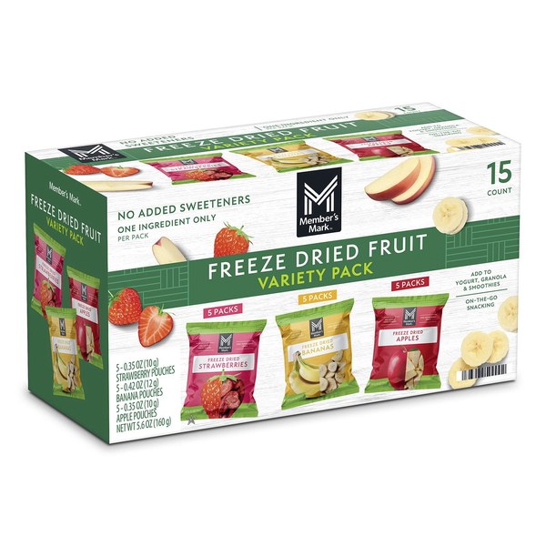 11. Member’s Mark Freeze-Dried Fruit Variety Pack, 15 Bags — $9.98