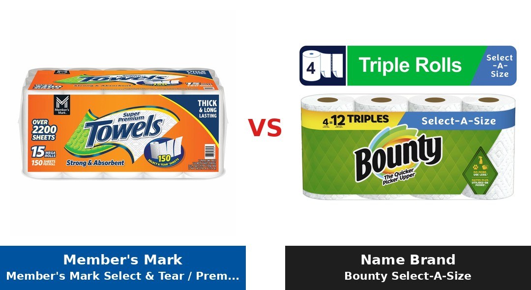 Member's Mark Select & Tear / Premium Paper Towels (Member's Mark) vs Bounty Select-A-Size comparison