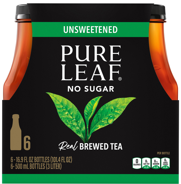 Pure Leaf Brewed No Sugar Unsweetened Iced Tea - 6 pk