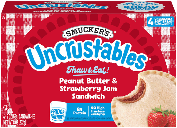 Smucker's Uncrustables Peanut Butter & Strawberry Jam Sandwich - 4 ct