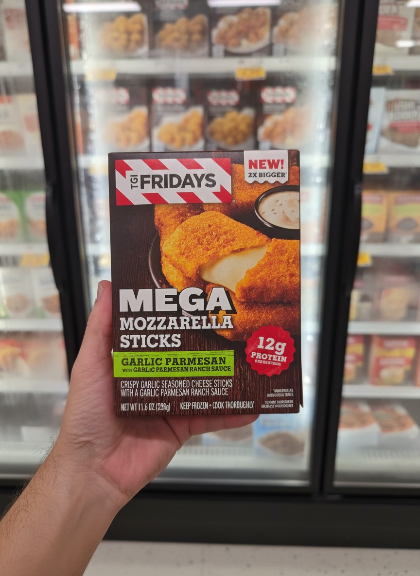 TGI FRIDAYS MEGA MOZZARELLA STICKS GARLIC PARMESAN WITH GARLIC PARMESAN RANCH SAUCE