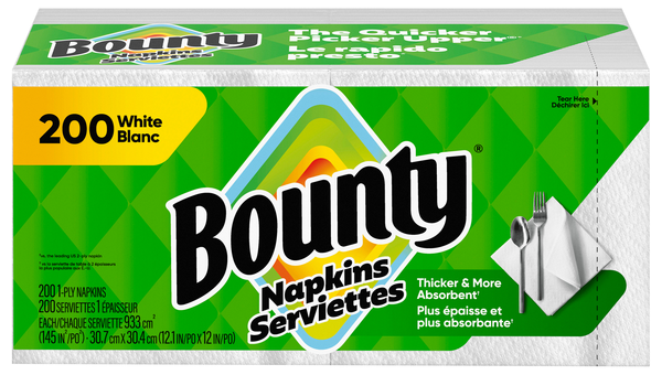Bounty Napkins 1-Ply White
