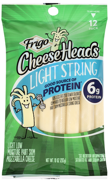 Frigo Cheese Heads Light Mozzarella String Cheese - 12 ct