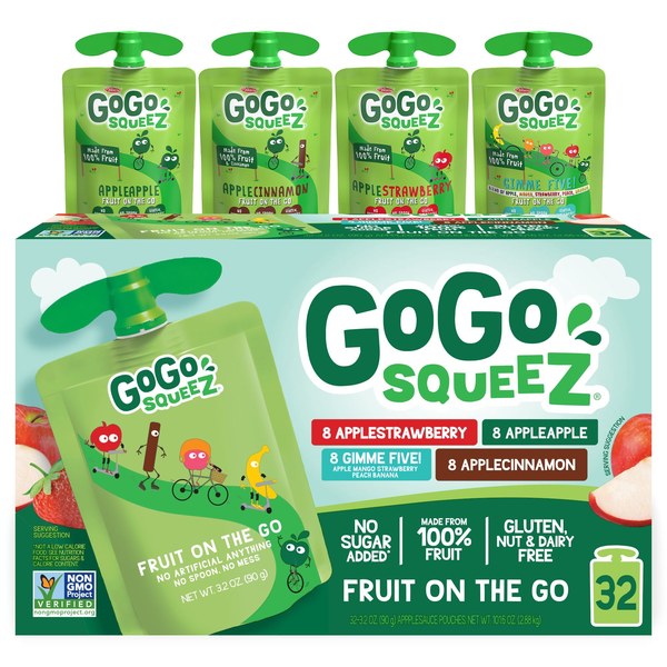 GoGo SqueeZ Applesauce Pouches Variety Pack (32 ct) - Regular → $13.98 ($2 off)