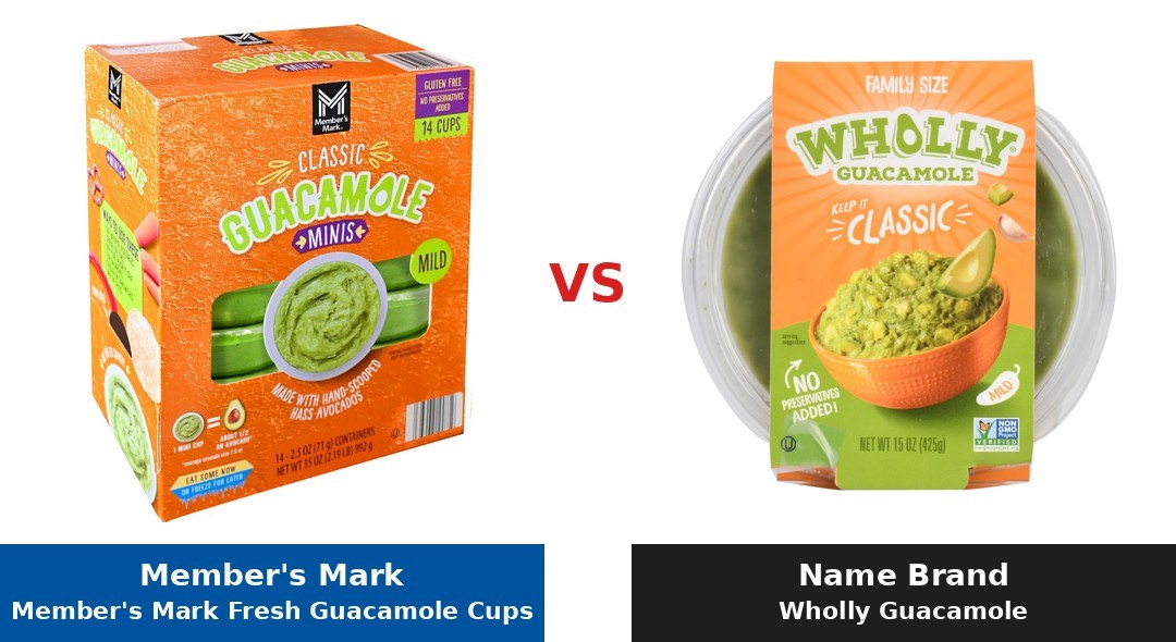 Member's Mark Fresh Guacamole Cups (Member's Mark) vs Wholly Guacamole comparison