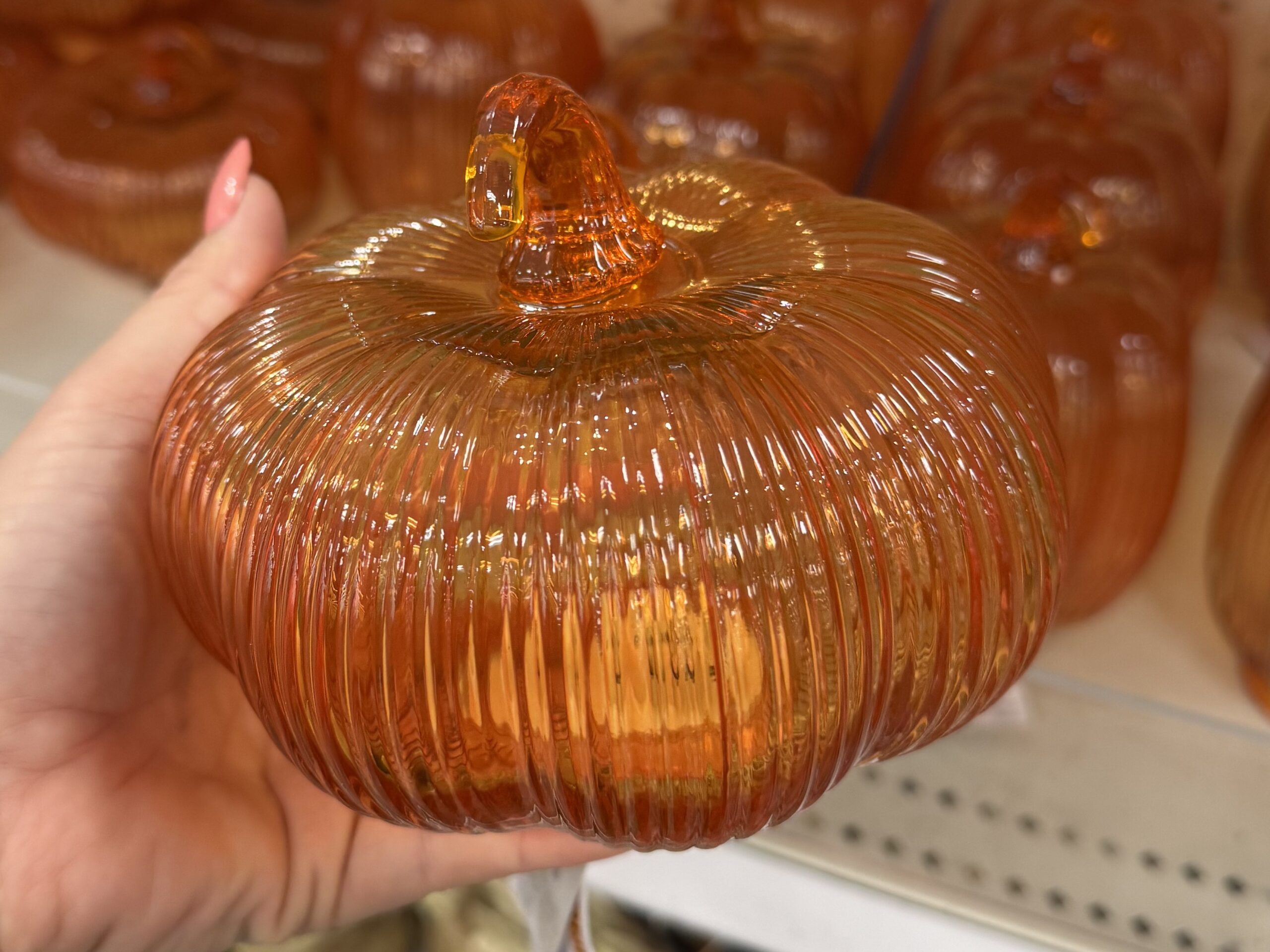 Threshold Glass Pumpkin Decor - in store