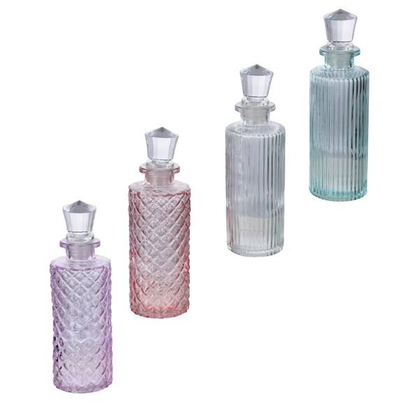 Diamond Lid Glass Bottle – $1.25
