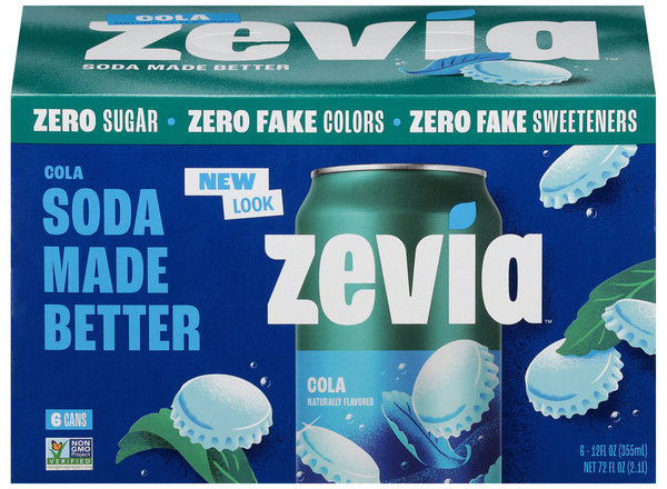 Zevia Zero Sugar Cola Soda - 6 pk