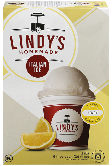 Lindy's Homemade Fat Free Lemon Italian Ice - 6 ct
