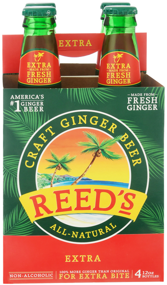 Reed's Extra Ginger Beer All Natural - 4 pk