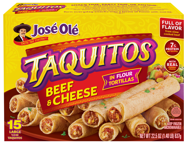 Jose Ole Beef & Cheese Taquitos - 15 ct Frozen