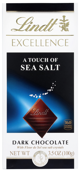 Lindt Excellence Touch of Sea Salt Dark Chocolate Candy Bar
