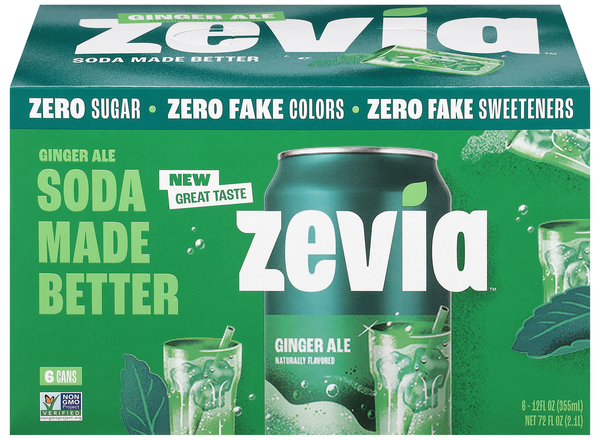 Zevia Caffeine Free Zero Sugar Ginger Ale Soda - 6 pk