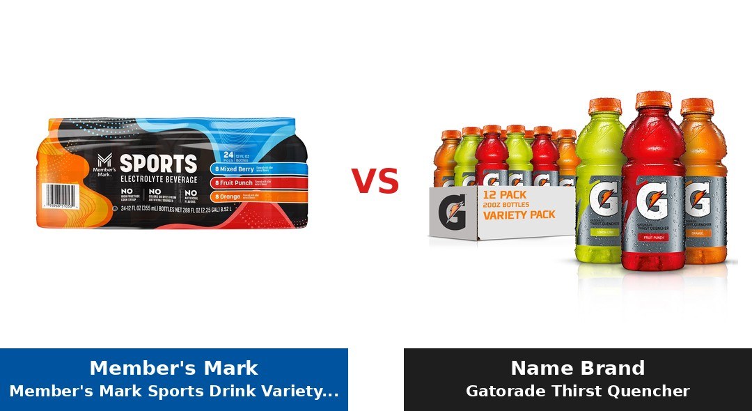 Member's Mark Sports Drink Variety Pack (Member's Mark) vs Gatorade Thirst Quencher comparison