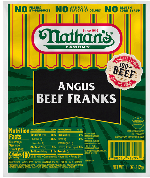 Nathan's Famous Angus Beef Franks - 6 ct