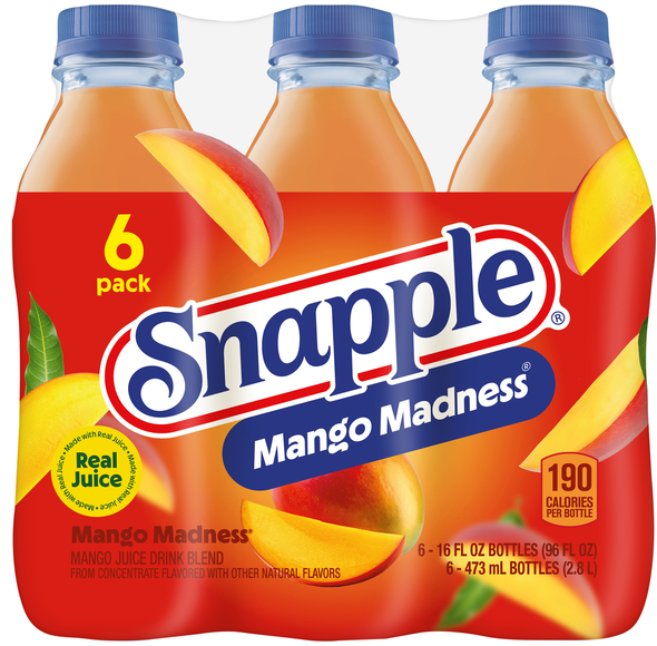 Snapple All Natural Mango Madness Juice Drink - 6 pk