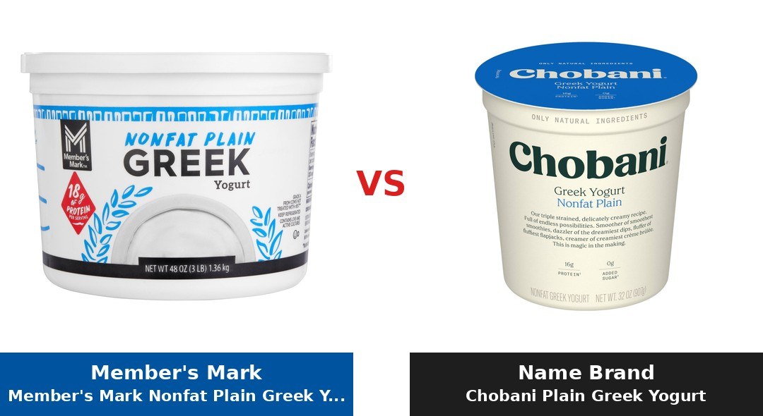 Member's Mark Nonfat Plain Greek Yogurt (Member's Mark) vs Chobani Plain Greek Yogurt comparison