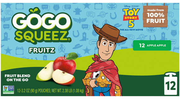 GoGo squeeZ Apple Apple Applesauce Pouches - 12 ct