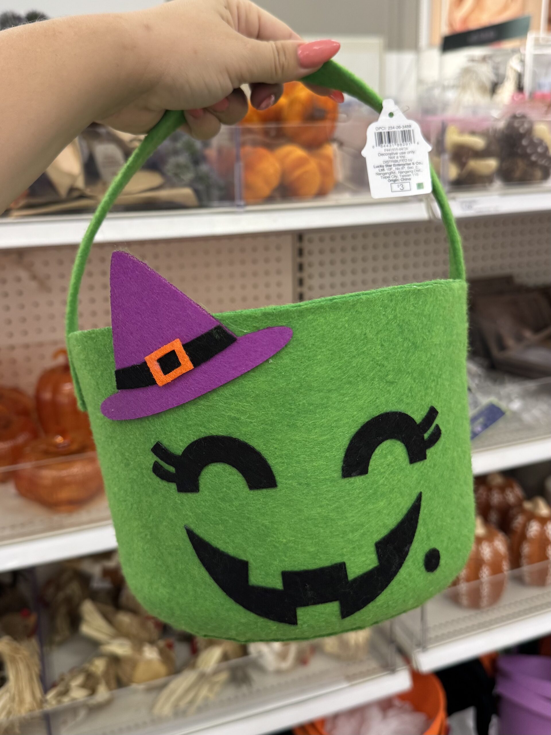 Witch Halloween Felt Bucket - in store