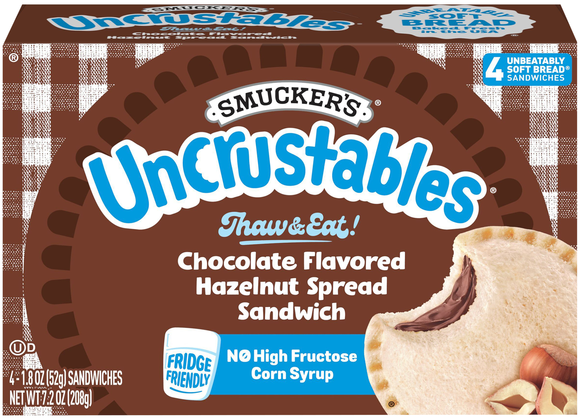 Smucker's Uncrustables Chocolate Flavored Hazelnut Spread Sandwich - 4 ct