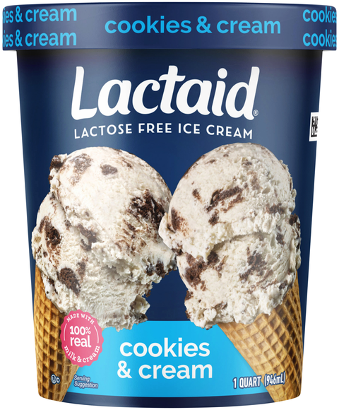 Lactaid Lactose Free Cookies & Cream Ice Cream