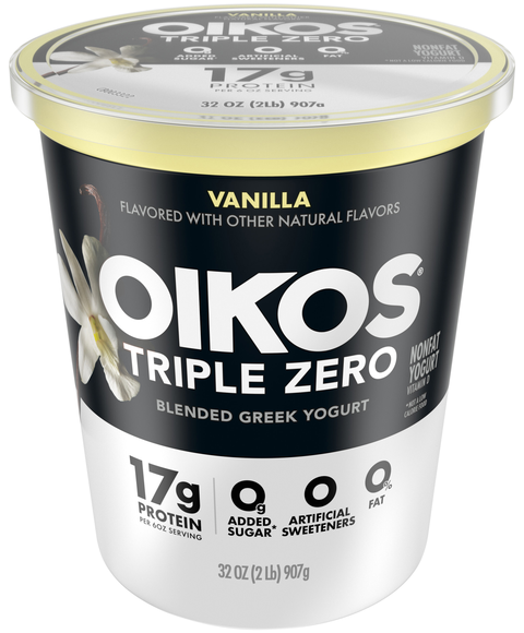 Oikos Triple Zero 17g Protein Non Fat Vanilla Blended Greek Yogurt
