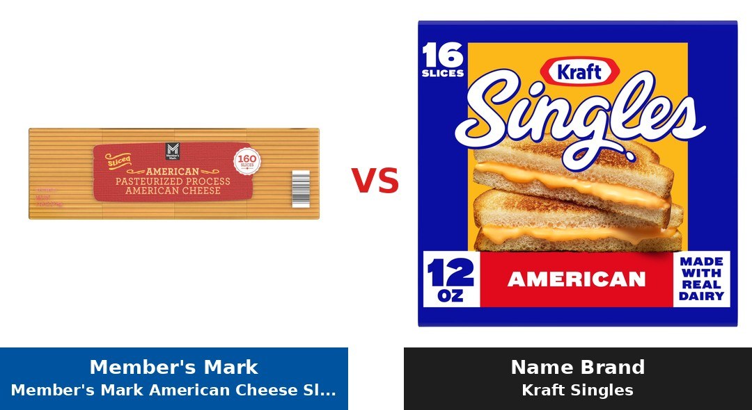 Member's Mark American Cheese Slices (Member's Mark) vs Kraft Singles comparison