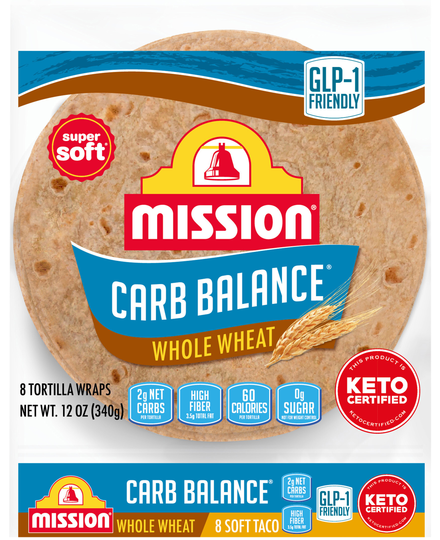 Mission Carb Balance Super Soft Taco Whole Wheat Tortillas - 8 ct