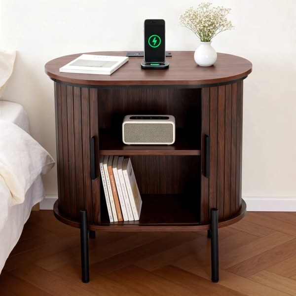 Ebello Modern Oval Nightstand — $55