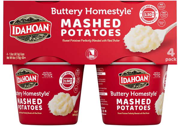 Idahoan Buttery Homestyle Mashed Potatoes Cups Microwave - 4 ct