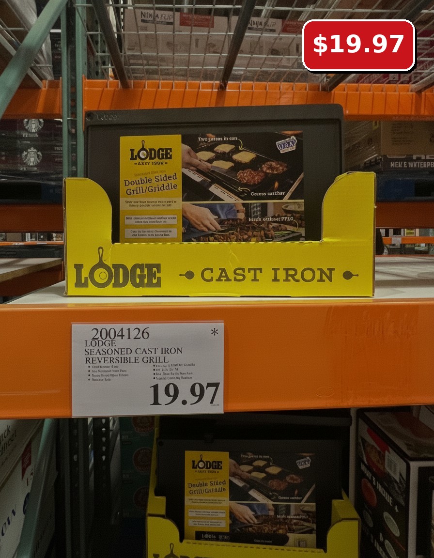 LODGE SEASONED CAST IRON REVERSIBLE GRILL